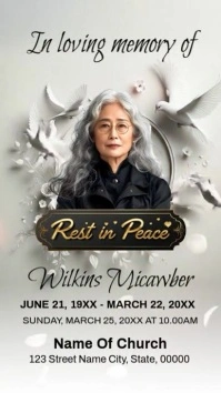 Funeral Flyer death anniversary announcement Instagram Story template