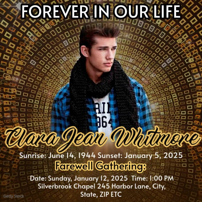Funeral Flyer death anniversary Golden Video Publicação no Instagram template