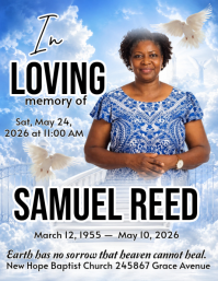 funeral flyer Pamflet (Letter AS) template