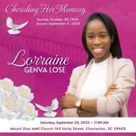 Funeral Flyer Memorial Flyer Square (1:1) template