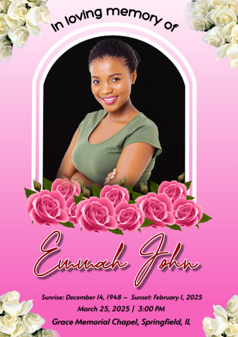 Funeral Flyer Memorial Flyer Template | PosterMyWall