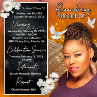 Funeral Flyer Memorial Flyer Square (1:1) template