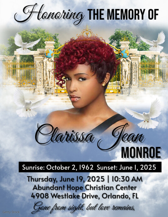 Funeral Flyer Memorial Flyer Folheto (US Letter) template