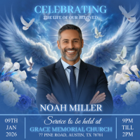 Funeral Flyer Memorial Flyer Square (1:1) template