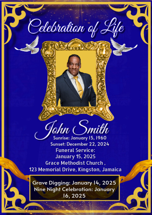 Funeral Flyer Memorial Flyer A4 template