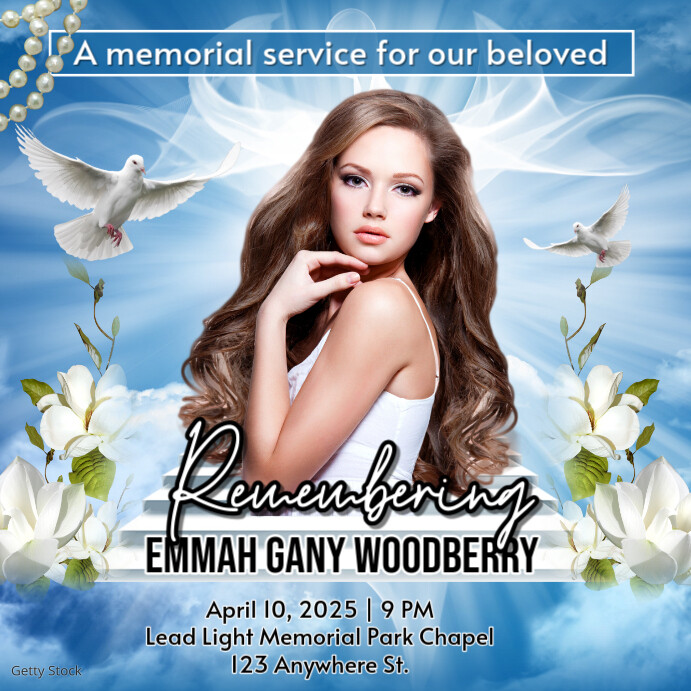 Funeral Flyer Memorial Flyer Publicação no Instagram template