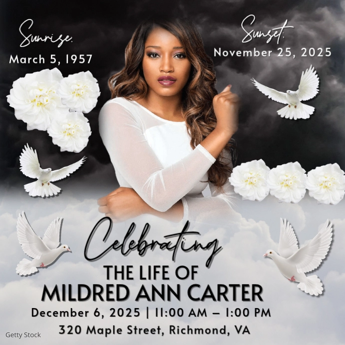 Funeral Flyer Memorial Flyer Vierkant (1:1) template