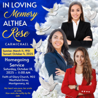 Funeral Flyer Memorial Flyer Square (1:1) template