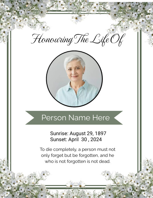 funeral flyers Template PosterMyWall