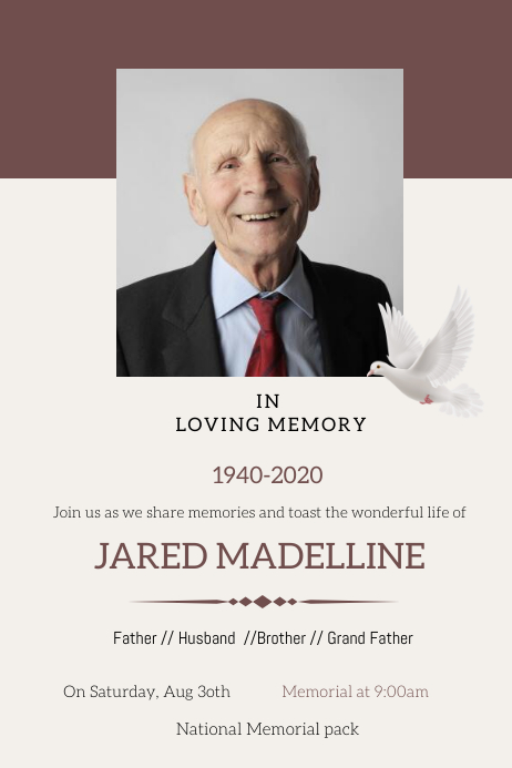 Funeral flyers Cartaz template