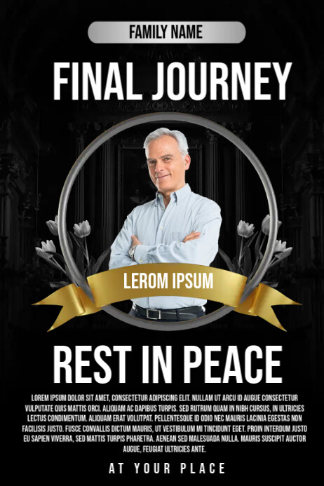 Funeral flyers Poster template