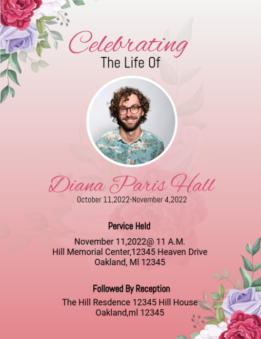 Funeral flyers Template PosterMyWall