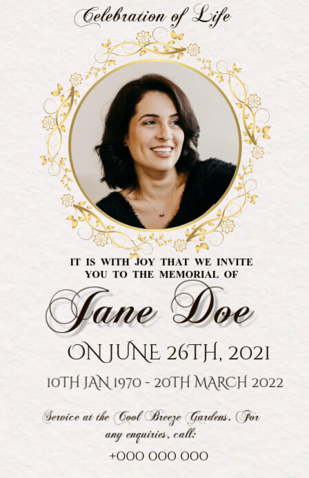 Funeral flyers Tablóide template