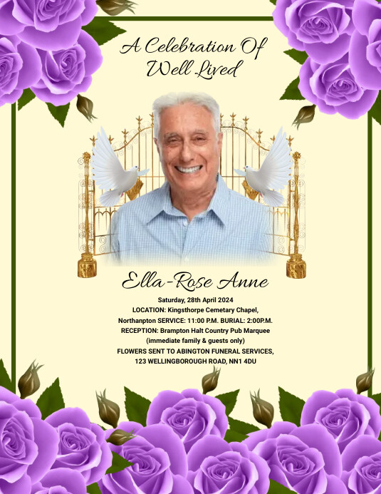 funeral flyers Template PosterMyWall