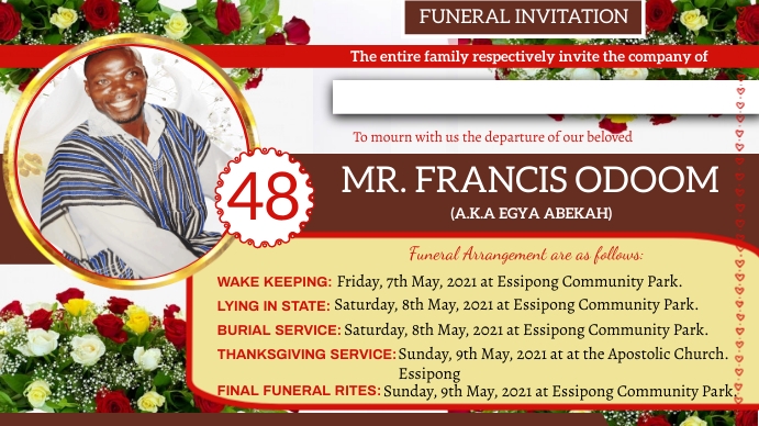 Funeral Invitation Template Postermywall