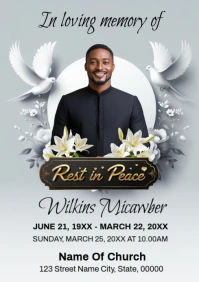 Funeral Invitation Flyer Template A4