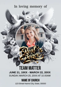 Funeral Invitation Flyer Template A4