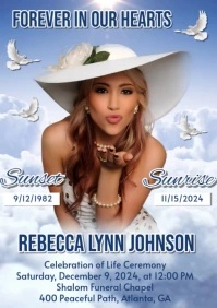 Funeral Memorial Announcement Flyer A4 template