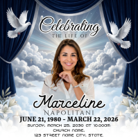 Funeral memorial Announcement Template Instagram na Post