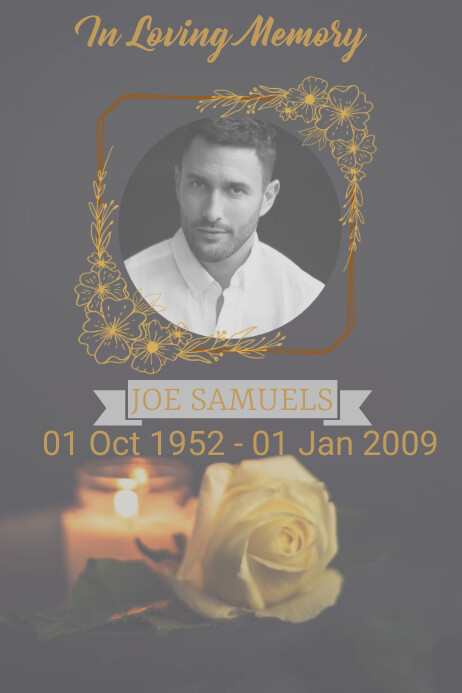 Memorial Card Layout funeral memorial card template design | PosterMyWall