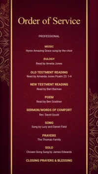 Funeral Order of Service Digital Display (9:16) template