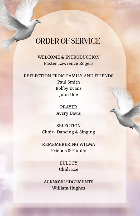 Funeral Order Of Service Template PosterMyWall Funeral Order Of Service Template PosterMyWall