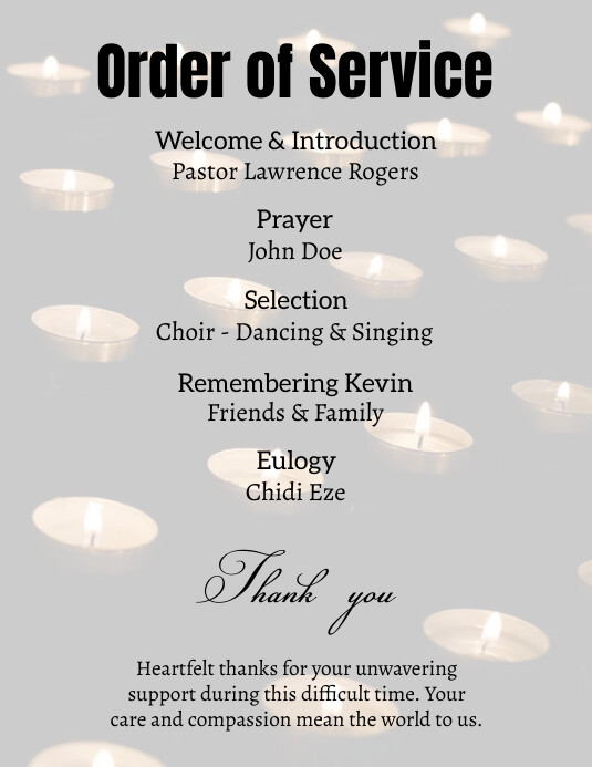 Funeral order of service template PosterMyWall Funeral order of service template PosterMyWall