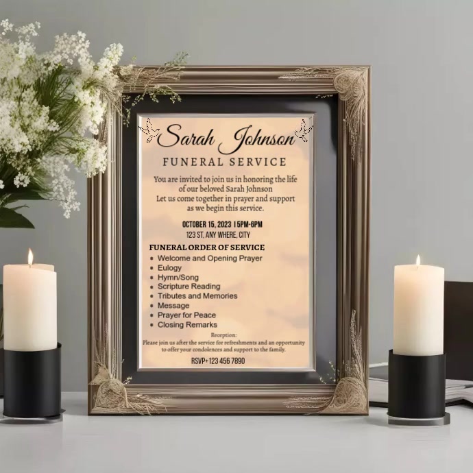 funeral order of service template PosterMyWall funeral order of service template PosterMyWall