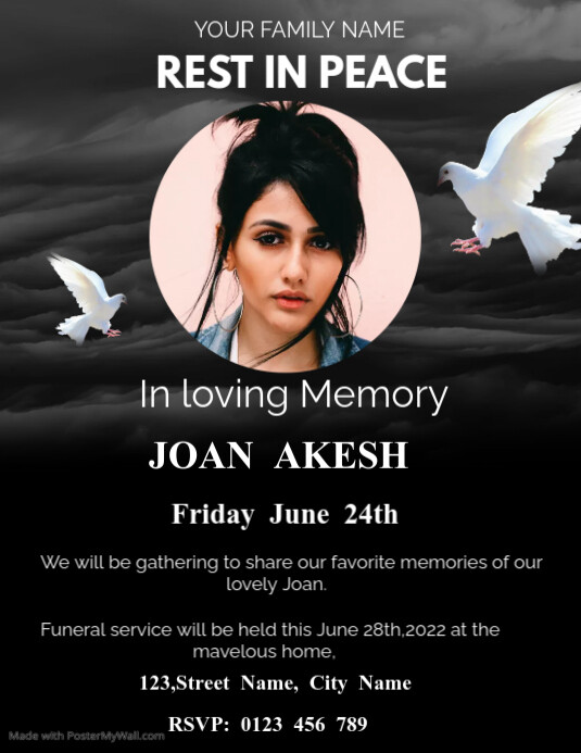 funeral poster Template PosterMyWall