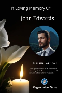funeral poster Banner 4' × 6' template