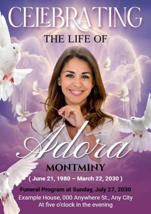 Funeral Program Announcement A5 template