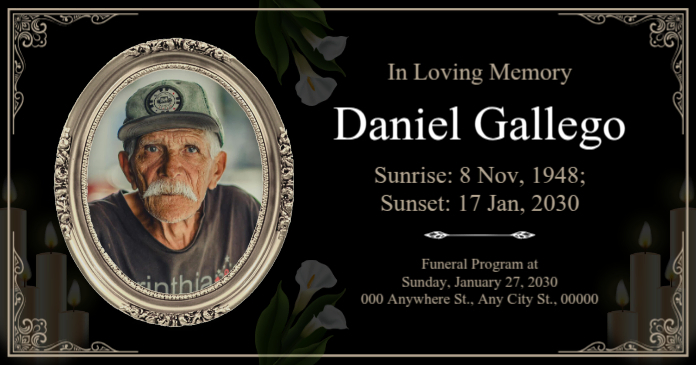Funeral Program Announcement Facebook Post Obraz udostępniany na Facebooku template