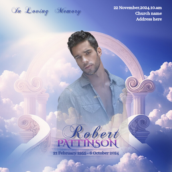 Funeral Program Announcement instagram post ( Template | PosterMyWall