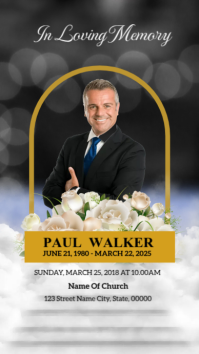 Funeral program announcement instagram sotry Instagram-verhaal template