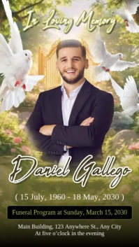 Funeral Program Announcement Instagram Story Instagram-verhaal template