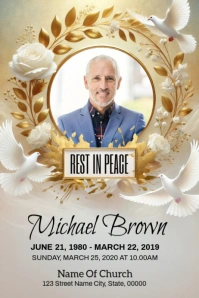 Funeral Program Banner 4' × 6' template