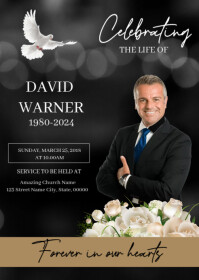 Funeral Program  Card A6 template