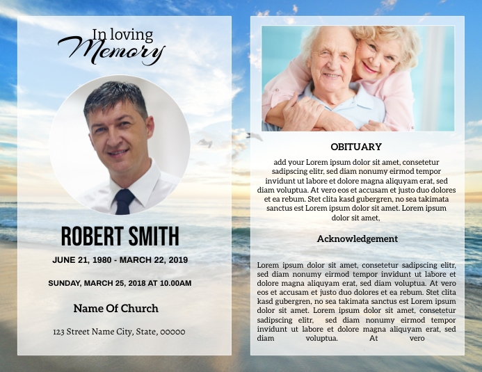 Copy of Funeral Program Card Template | PosterMyWall