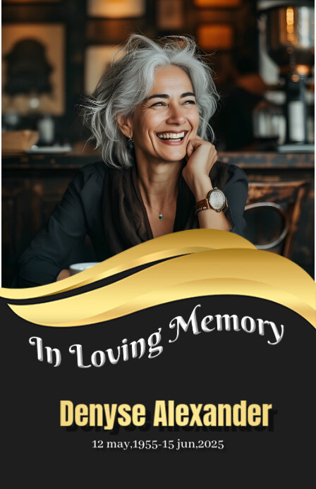 Funeral program card template Meia página larga