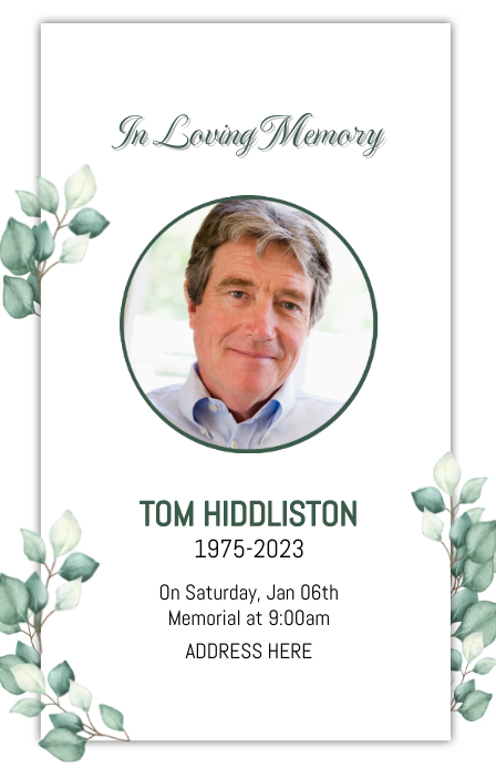 Funeral Program card Template greene (2) Tabloid