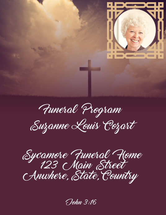 Funeral Program Cover Template | PosterMyWall