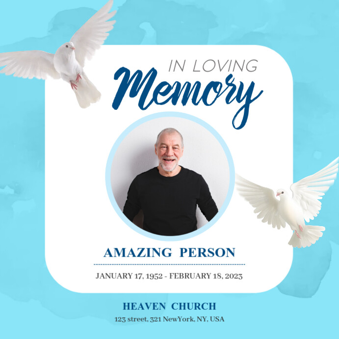 Funeral Program Instagram Post Template