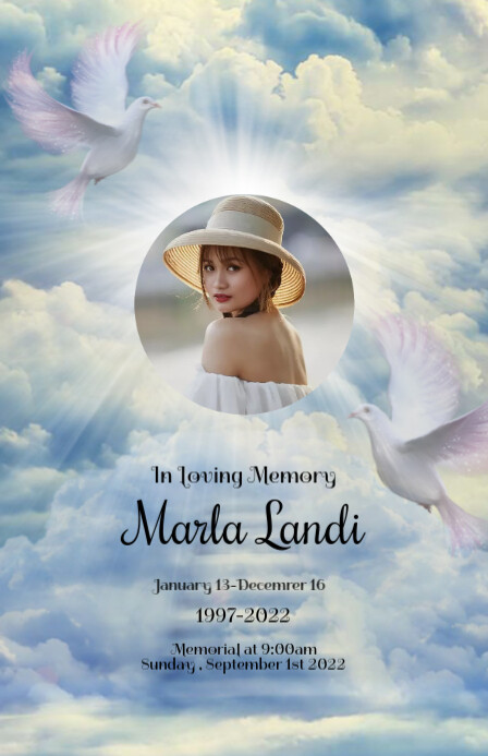 Funeral Program Template cloudy (1) Tabloid