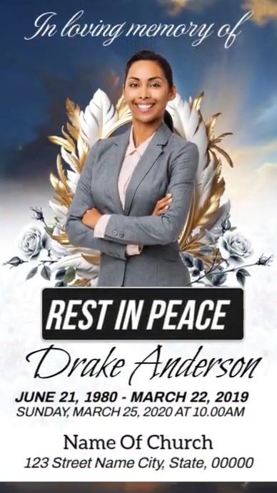 Funeral Program Template Instagram Story