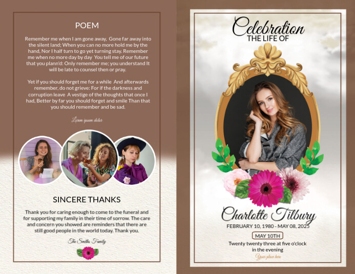 Funeral Program Template Flyer (US Letter)