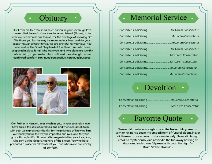 Funeral Program Template Flyer (format US Letter)