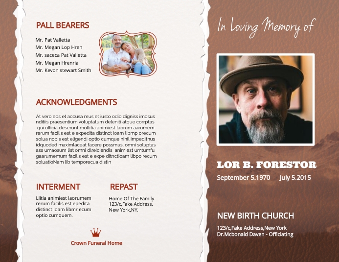 Funeral Program Template Flyer (US Letter)