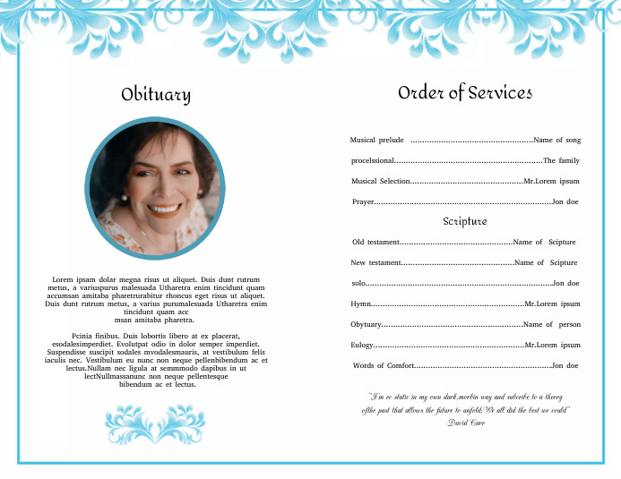 Funeral program Template Flyer (US Letter)