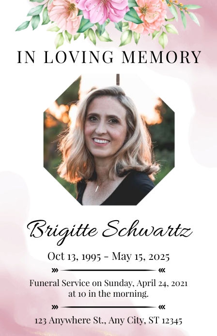 Funeral Program Template | PosterMyWall