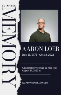 Funeral Program Template Half Page Wide